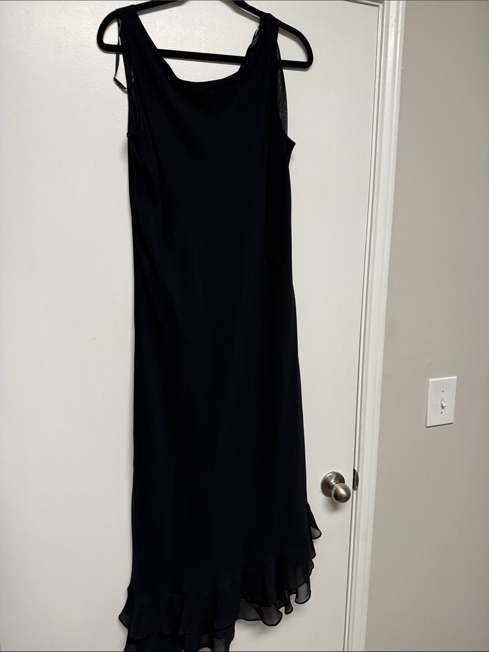Plaza South: Black Night Maxi Dress with Ruffles